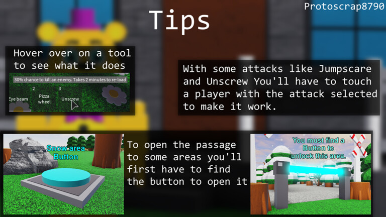FNAF World Multiplayer characters in the Roblox experience